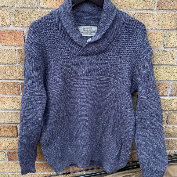 Vintage Aran Sweater Market Mens Wool Cable Knit Sweater Gray Large - Picture 3 of 6